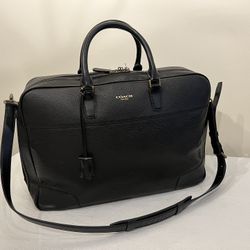 Vintage Coach Patterned Leather Luggage 