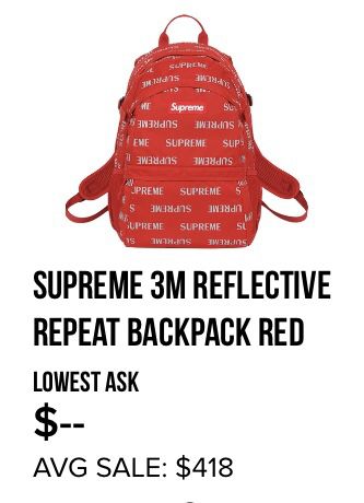 Supreme 3M Backpack - Red for Sale in Morristown, NJ - OfferUp