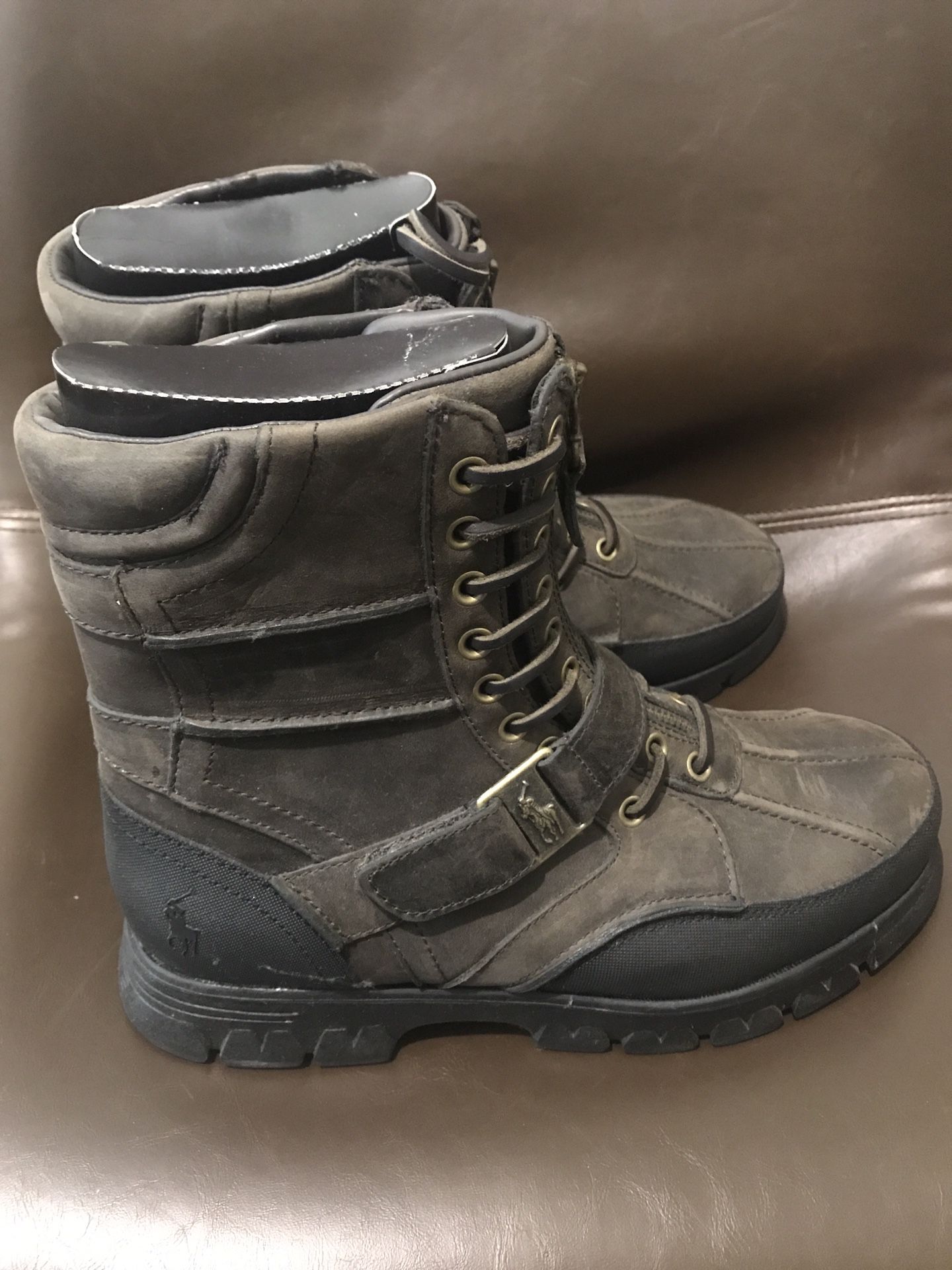 Polo By Ralph Lauren Gray Leather Boots Size 9