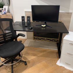 Stand Up Desk And Computer Monitor  
