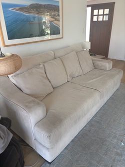 Large Beige Sofa from Living Spaces, 3 Seat, Very Comfortable $200 OBO