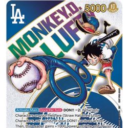 *PRESALE* DODGERS X ONE PIECE COLLAB PROMO CARD MONKEY D. LUFFY 07/03/25 OPTCG