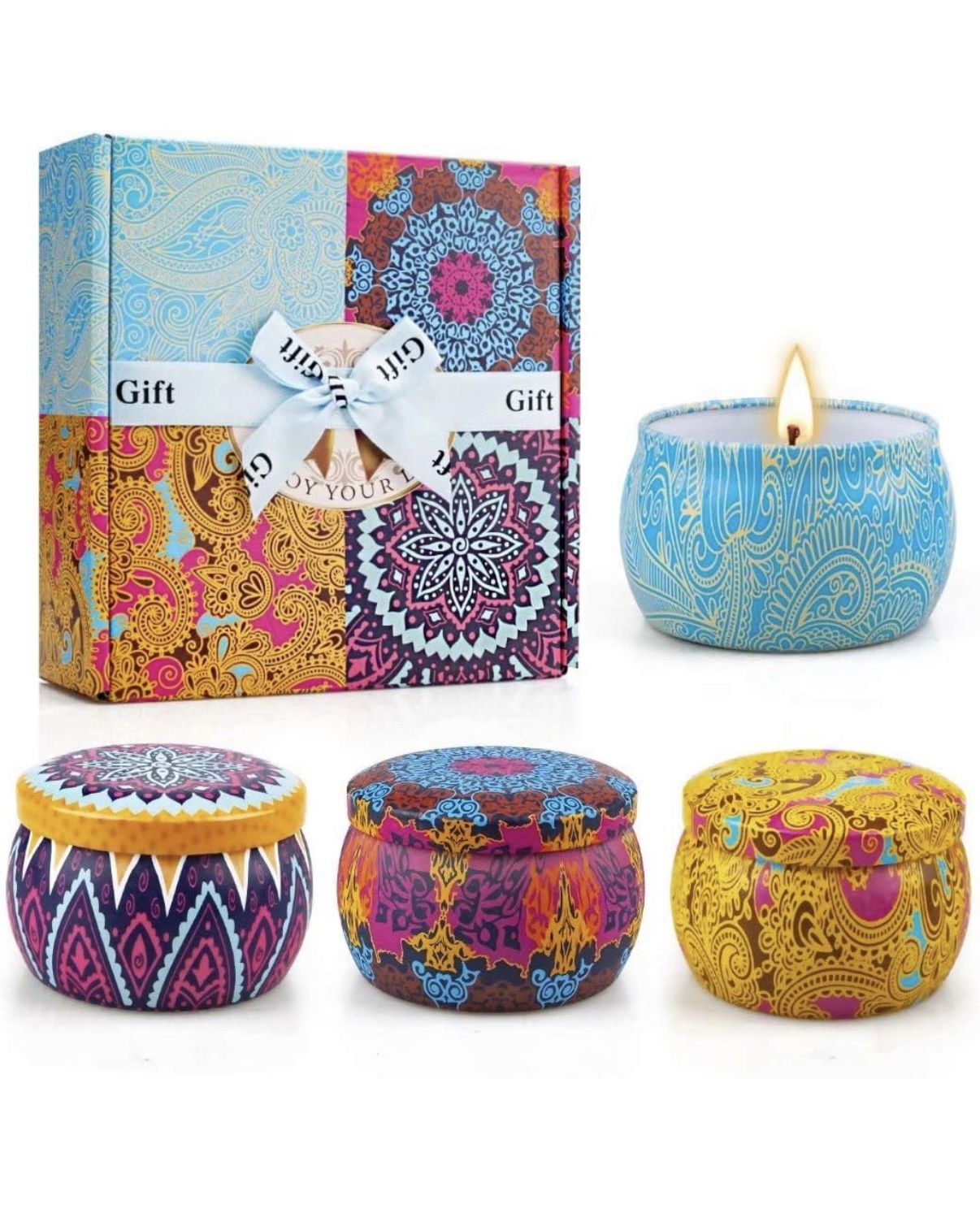 Scented Tin Soy Candles Gifts Set