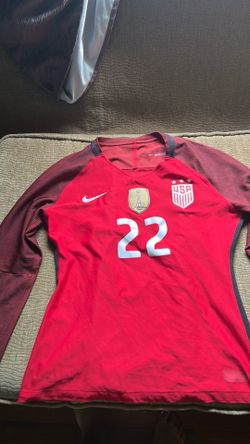 Nike Uswnt 2017 red player issue aeroswift jersey #22 Megan oyster authentic