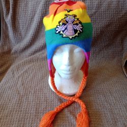 Disney Parks Epcot Figment Colorful Knit Winter Hat Adult Size Rainbow