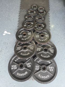 Olympic Size Weight Plates Weightlift Excercise Workout Bench Press 2inch Hole Metal Plates