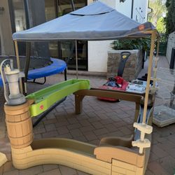Kids Outdoor Playset w/ Slide & Canopy – Good Condition $50
