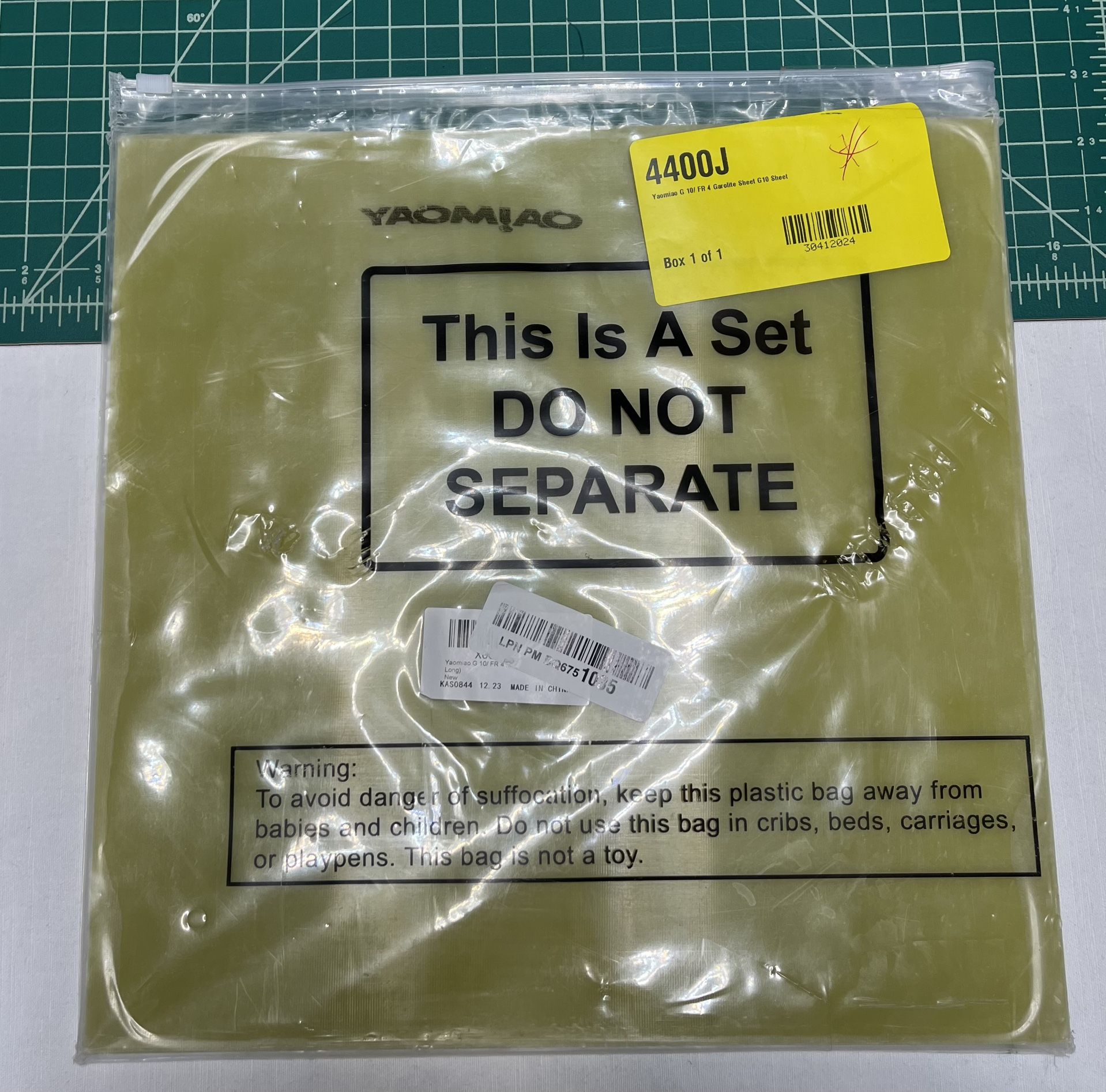 Yaomiao G 10/ FR 4 1/16” Garolite Sheet Yellow