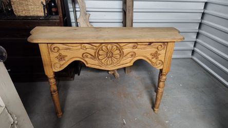Hand Carved Wood Made in Mexico Console Table
