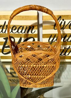 Vintage Woven Rattan Basket