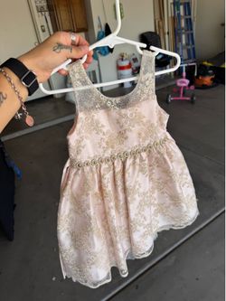 Girls Pink Lace Floral Formal Dress