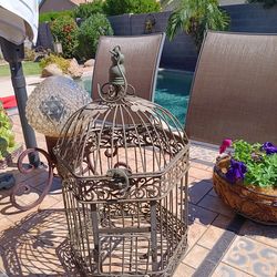 $14 Large 26"x 9" Garden Bird Cage. ADD A Plant, Candles, Fun Garden Decor