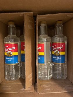 Case of 12 toriani vanilla syrup, unopened brand new