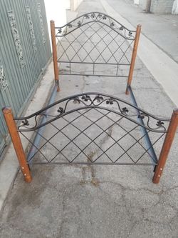 Full Size Bed Frame Metal Wood