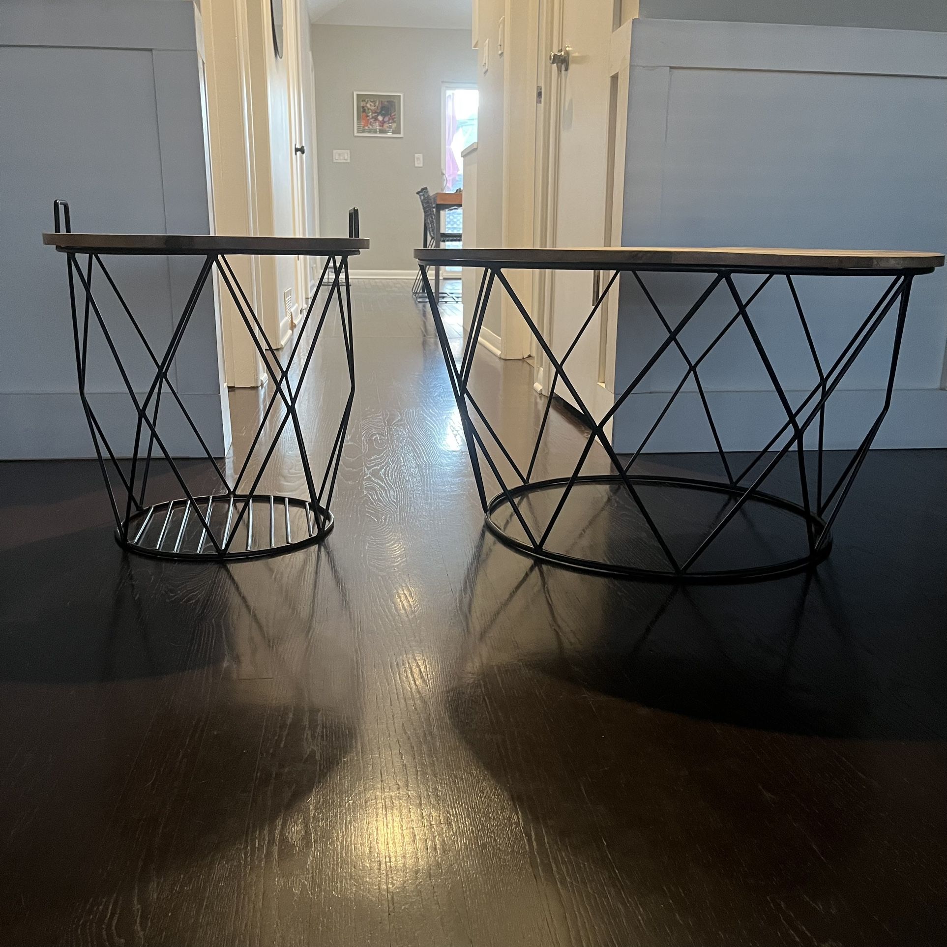 Round Coffee Table + End Table Set