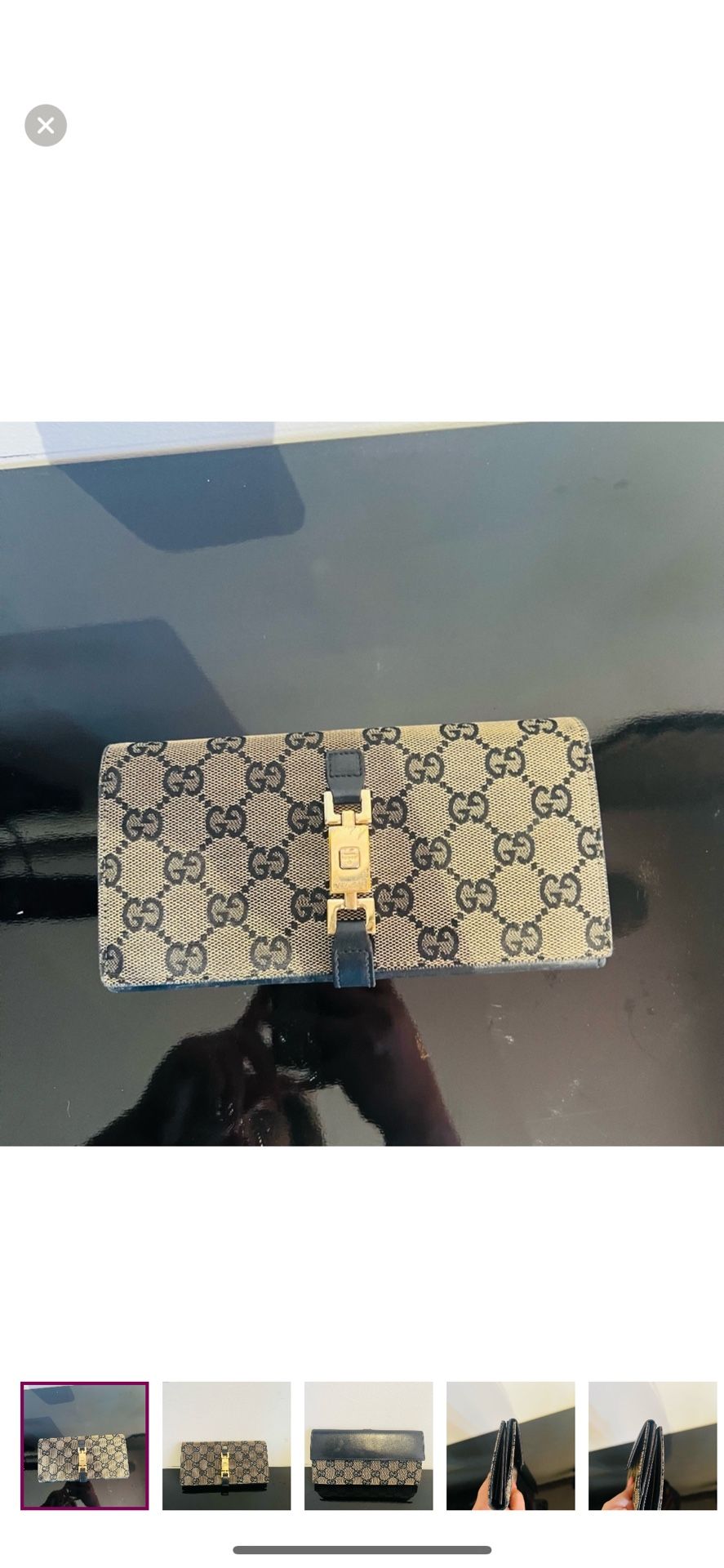 Authentic Gucci Black and Gold Women's Wallet