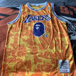 BAPE x Mitchell & Ness Lakers ABC Basketball Jersey