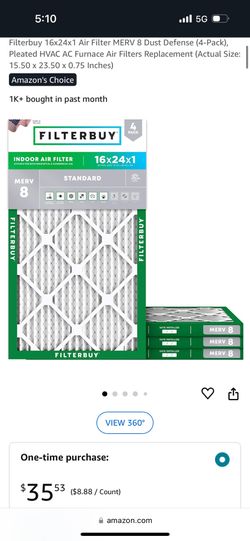 16 X 24 X 1 AIR FILTERS