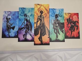Gaming 5 Pcs Wall Poster With Frame