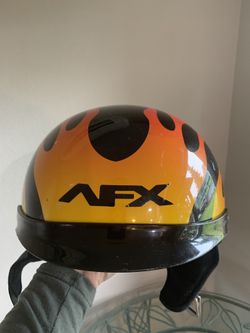 Adult motorcycle helmet with flames great condition-adult size small
