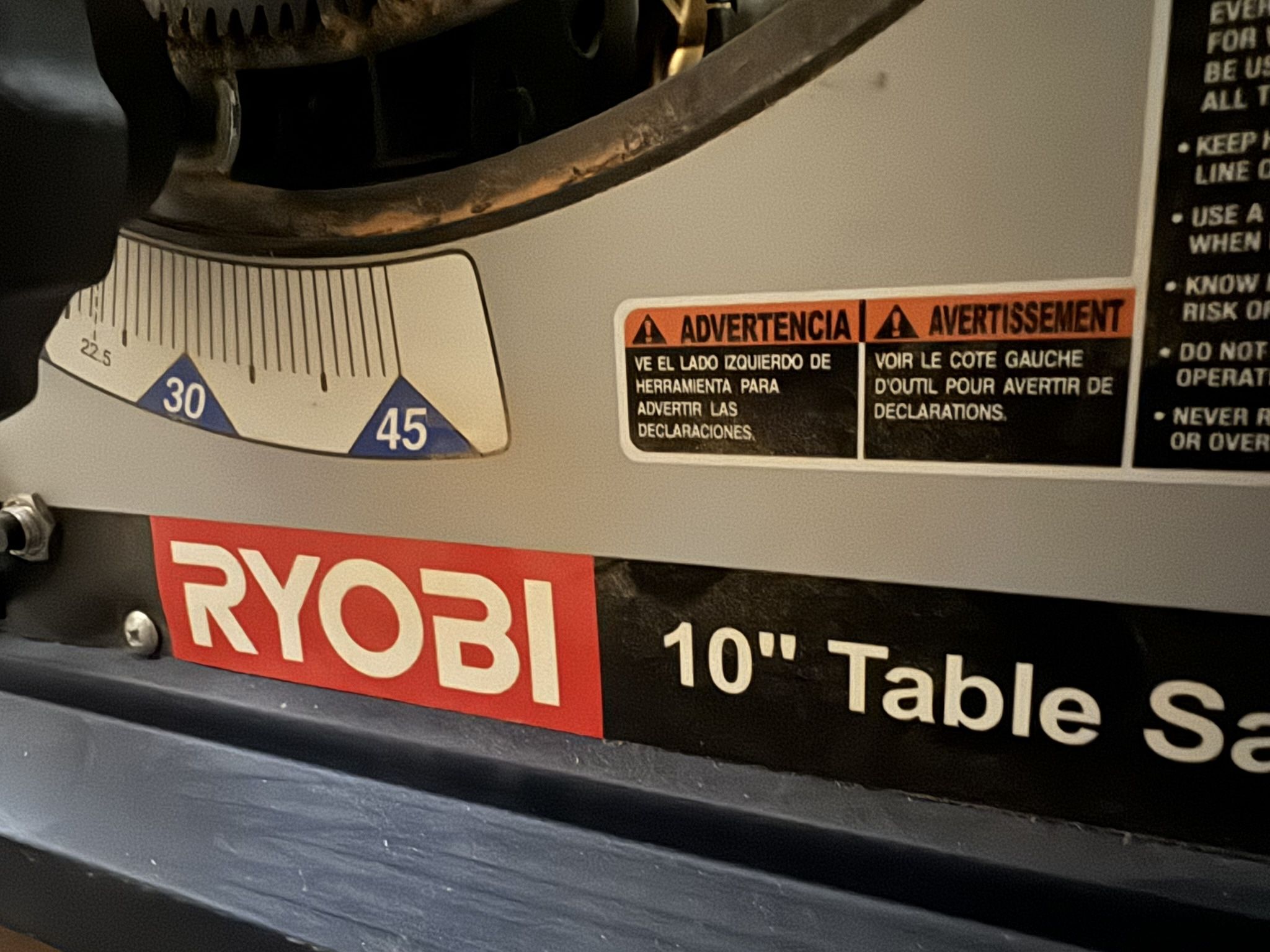 Table Saw with Stand - Ryobi 10”