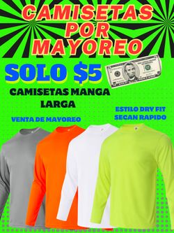 CAMISETAS MANGA LARGA POR MAYOREO