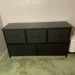 Black 5 Drawer Dresser