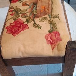 Antique Embroidered Footstool