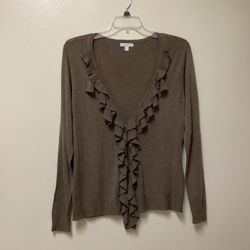 Women’s NEW YORK & COMPANY 100% acrylic light brown very soft cardigan sweater… Size-XL