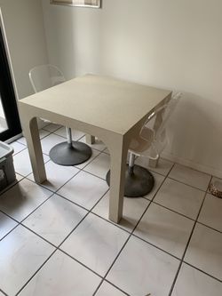 Table and two chairs
