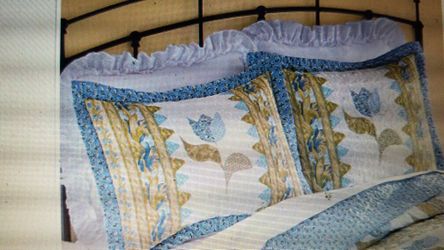 Embroidered Floral Dutch Pillow Shams