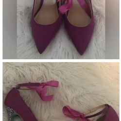 Betsey Johnson Pink Satin Heels 