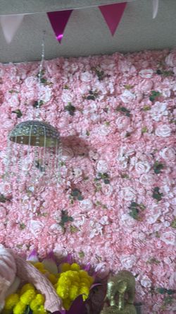 Wedding Pink rose backdrop 3D