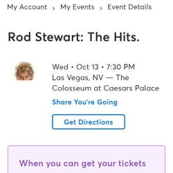 Rod Stewart Tickets In VEGAS 10/13
