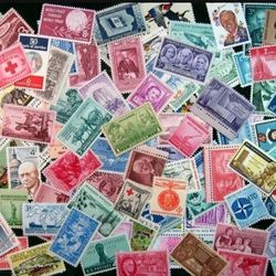 50 Pcs USA Stamps Lot RANDOM   - VINTAGE STAMPS  From All Over The US - Bulk USA Stamps RANDOM - Antique Retro Ephemera - Art Collectibles LOT