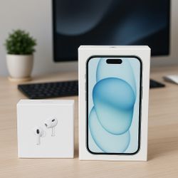 Iphone 15 brand new sealed pack With Airpods