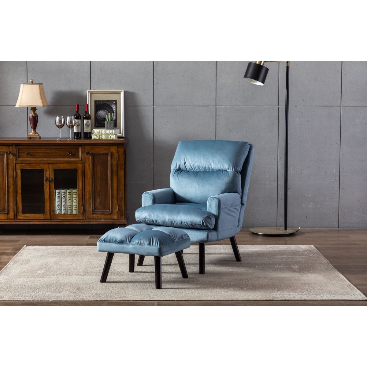 New Click Clack Accent Chair With Ottoman