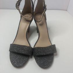 Kate Spade New York Black /Silver Glitter Heels Size 9M 
