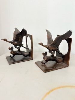 Bronze Flying Goose Bookends Set of 2