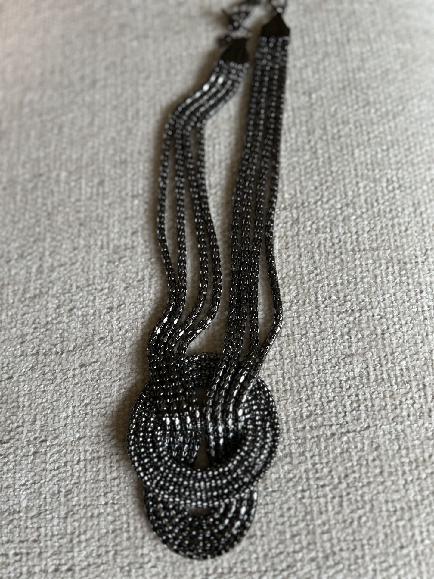 Black & silver Beaded Necklace