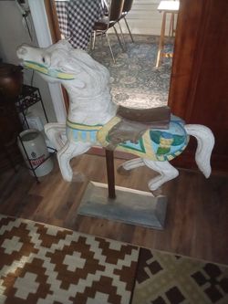 Hand-carved wooden horse