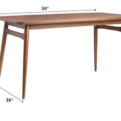 Solid Oak Midcentury Dining Table 