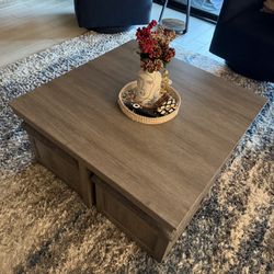 Coffee Table with storage ottomans
