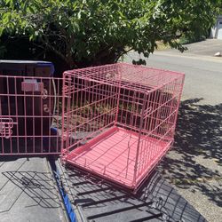 Small Dog Puppy Rabbit Kennel Crate Collapsible like New 24” L by 17”W 19”