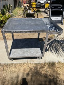 Stainless steel heavy duty metal shop cart on wheels
