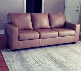 Broyhill Toffee Leather Sofa