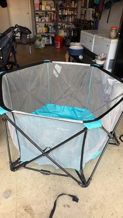 Regalo 48" 6-Panel My Play Portable Baby Play Yard, Aqua/Black