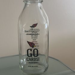 Collectible Danzeisen Dairy Go Cards! Arizona Cardinal Football 2016-2017 Edition Empty Glass Bottle 32 Us FL Oz