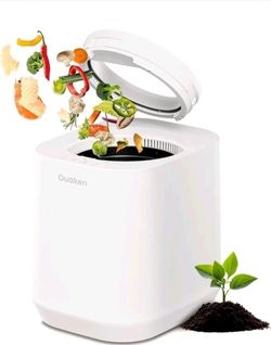 Ouaken Electric Composter For Kitchen 4L Smart Countertop Compost Bin Odorless Low Noise No Leaking Turn Food Waste Into F