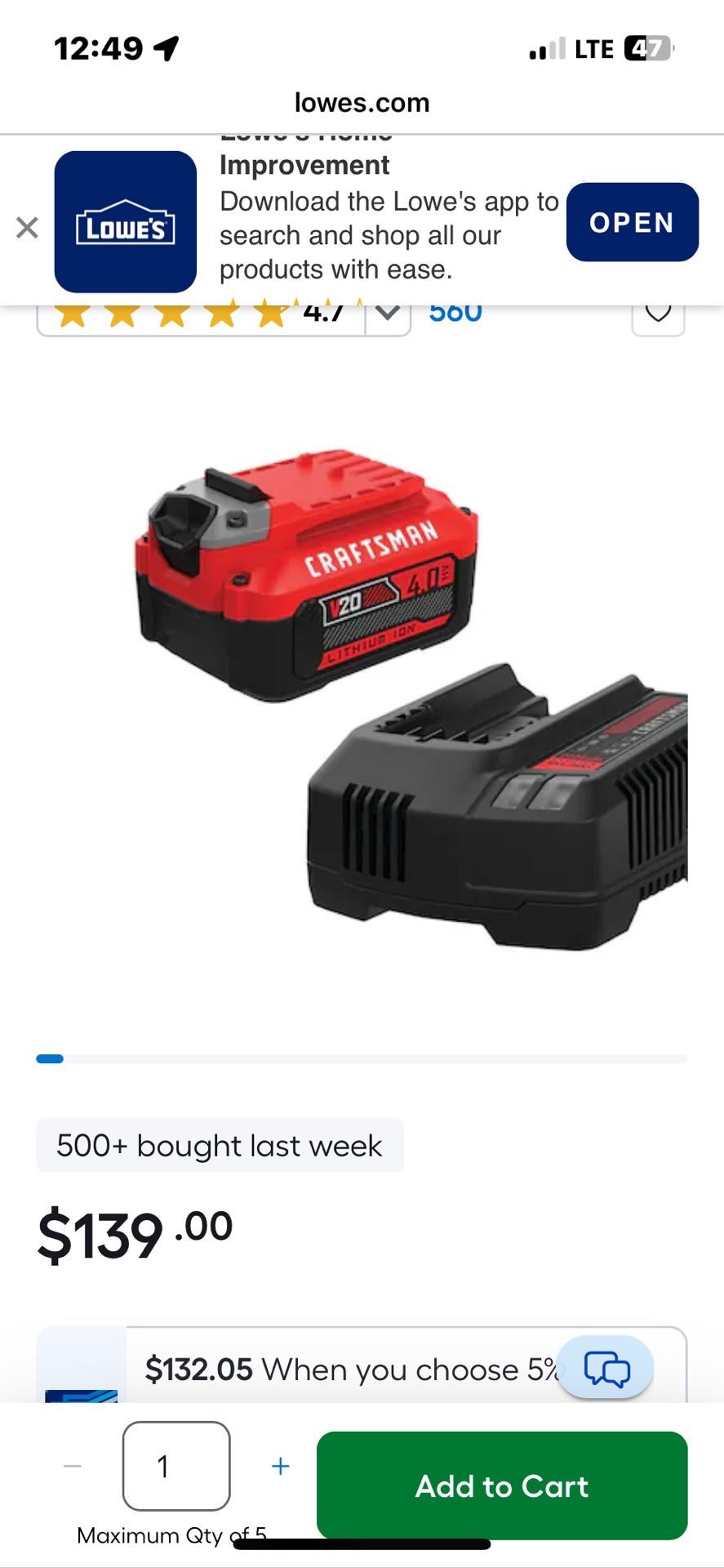 Craftsman 20v With Lightning Charger